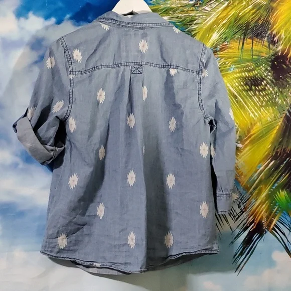 SONOMA Life Style 3/4 button roll sleeves Denim shirt women's size M - Picture 3 of 4